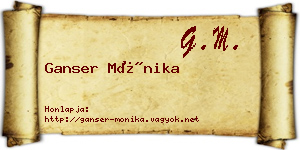 Ganser Mónika névjegykártya